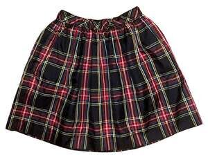 J.Crew Crewcuts Kids Black and Red Plaid Pleated Skirt 0018
